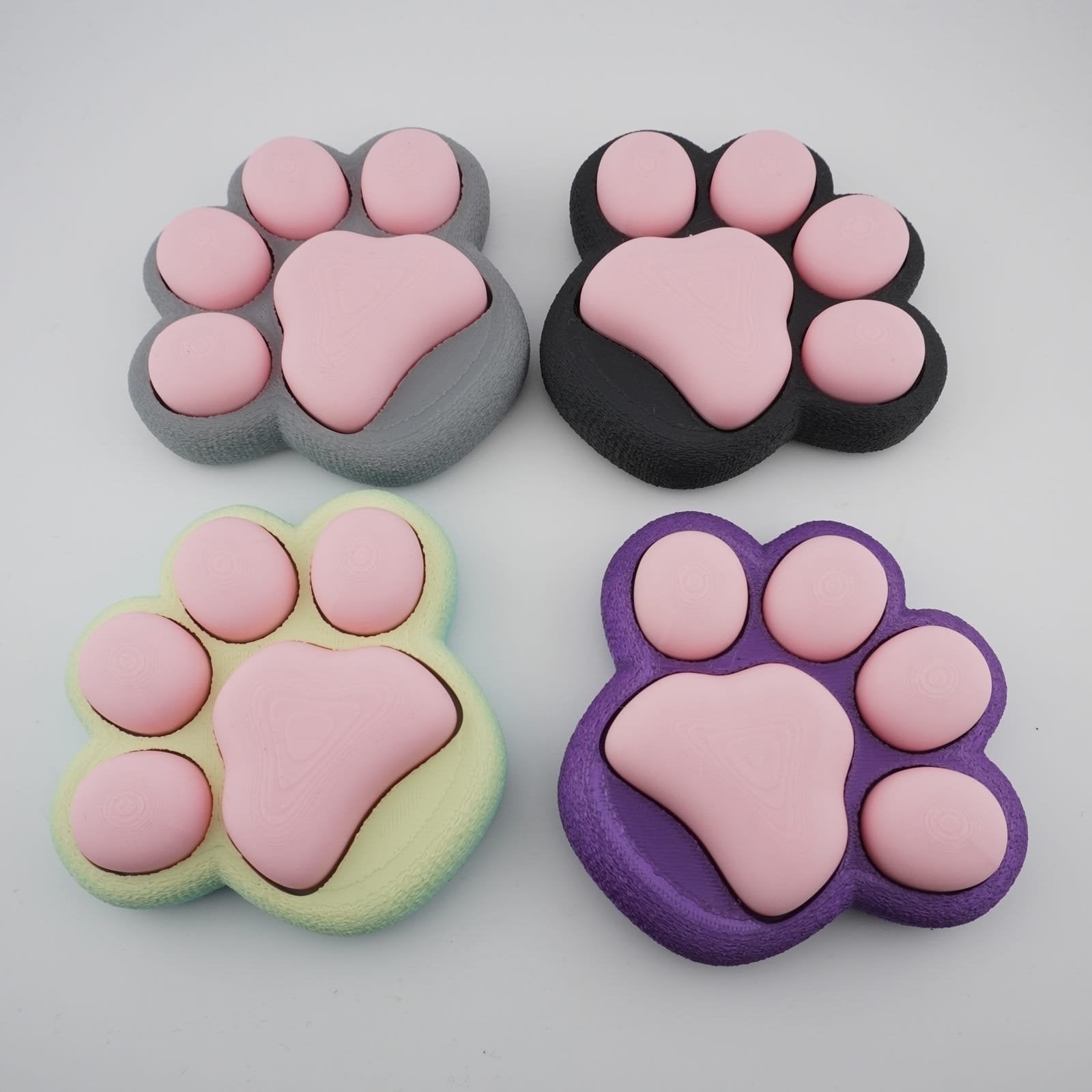 Cat Paw Clicker 3D Druck 9cm Fidget Toy mit 6 Switches