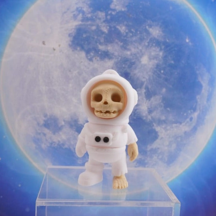 Tiny Astronaut Skelett 3D Druck Wackel Figur 6cm Anhänger