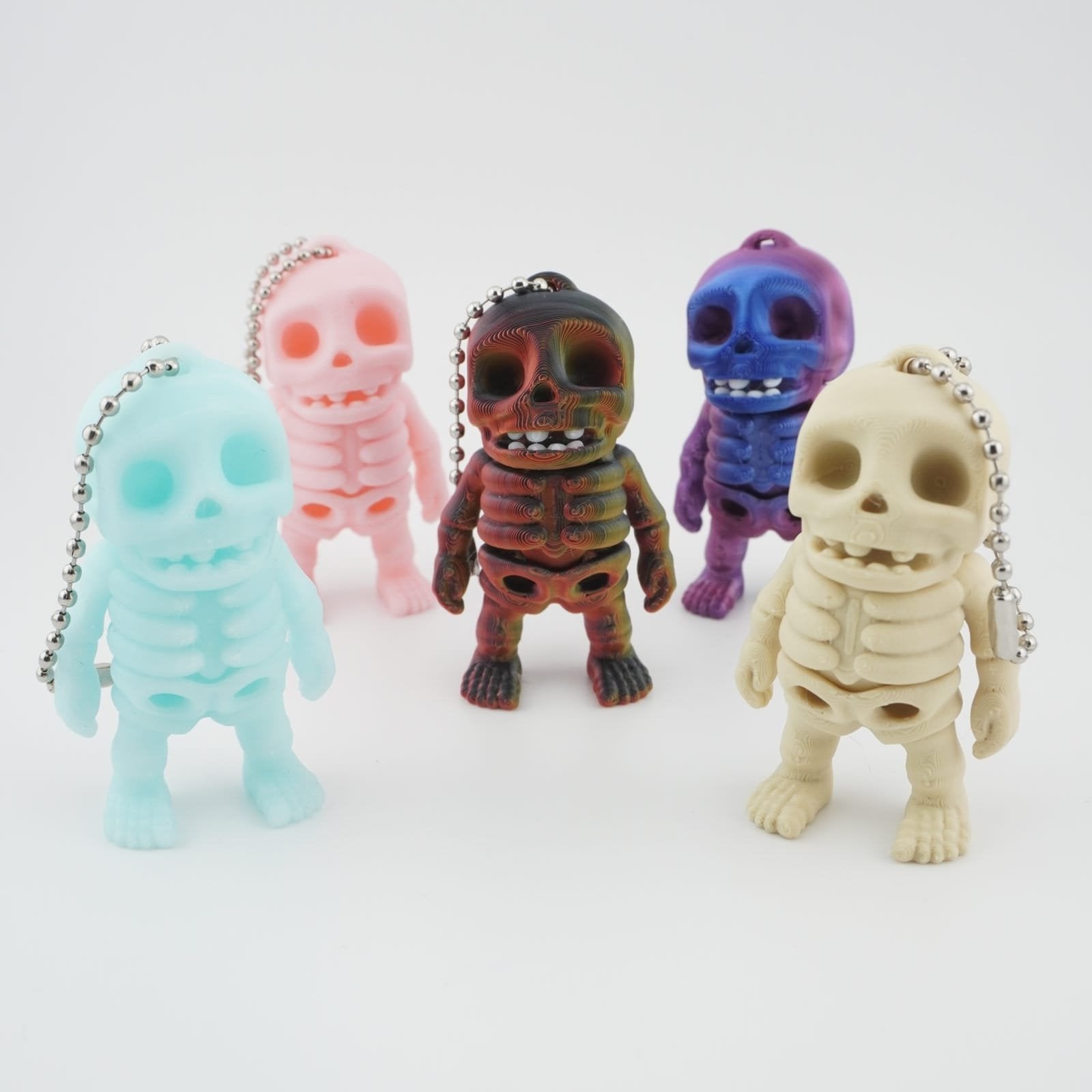 Tiny Skeleton 3D Druck 6cm Wackel Figur/Anhänger (Farbauswahl)