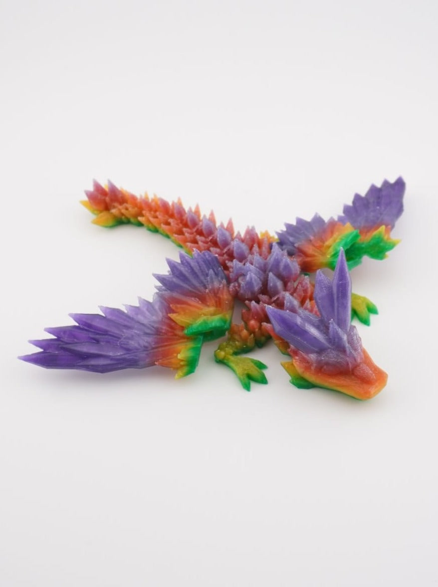 Winged Baby Crystal Dragon 3D Druck 15cm Fidget Figur