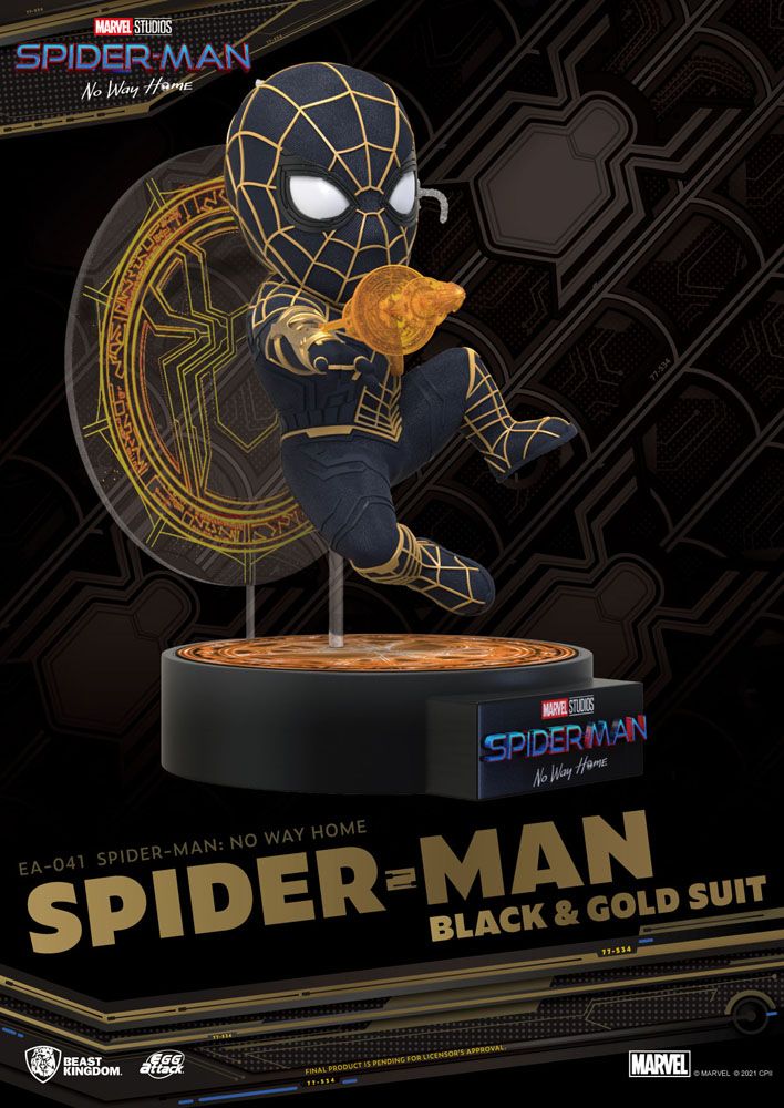 Spider-Man: No Way Home Egg Attack Spider-Man Black & Gold Suit Figur