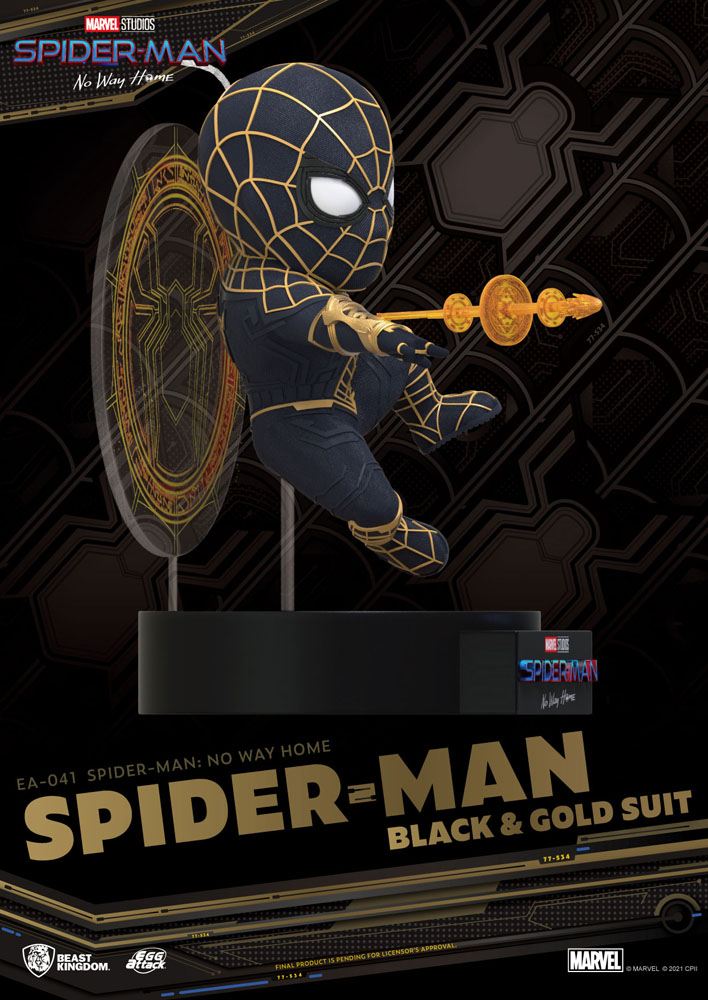 Spider-Man: No Way Home Egg Attack Spider-Man Black & Gold Suit Figur