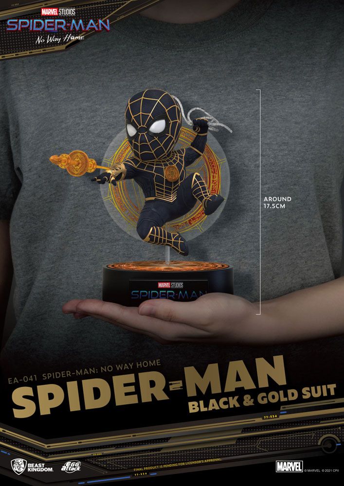 Spider-Man: No Way Home Egg Attack Spider-Man Black & Gold Suit Figur