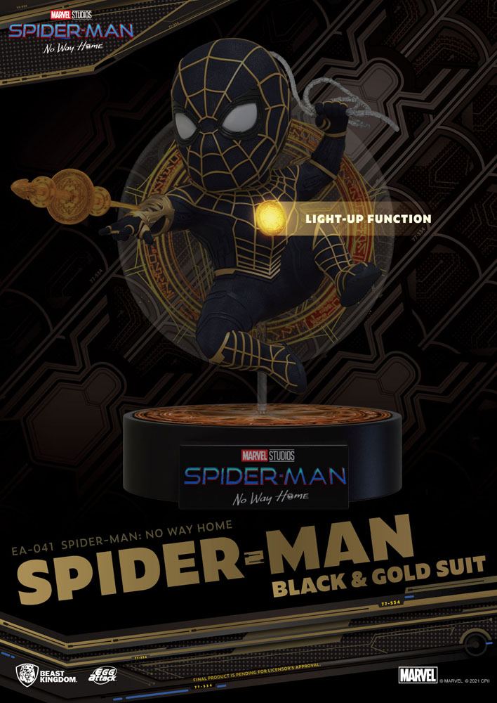 Spider-Man: No Way Home Egg Attack Spider-Man Black & Gold Suit Figur