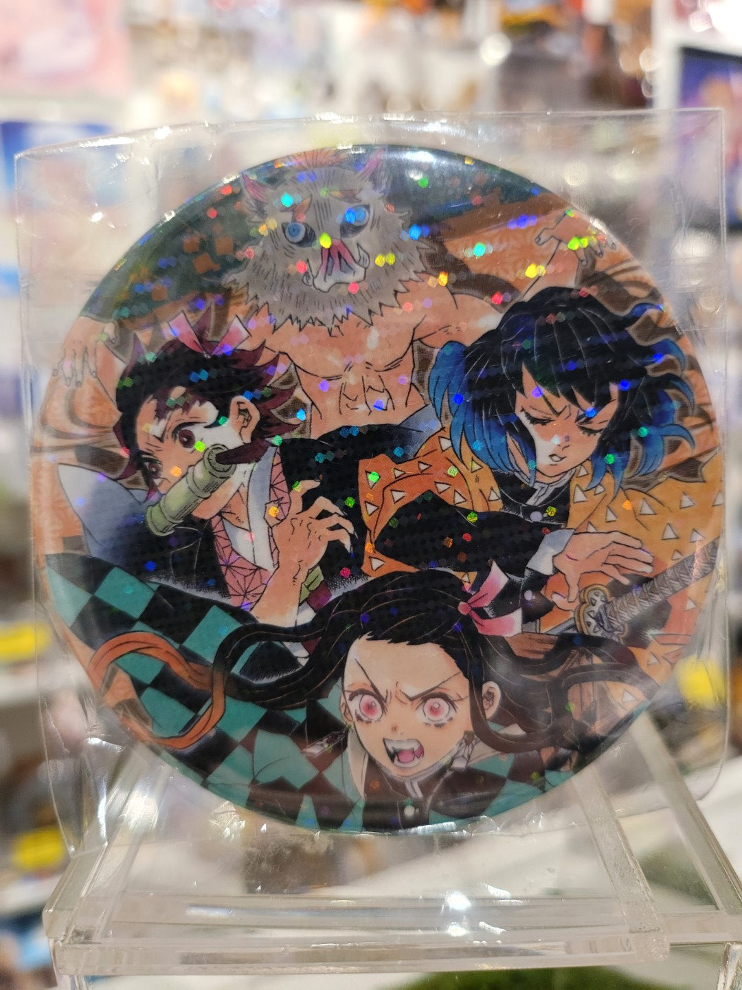 Demon Slayer Tanjiro & Nezuko & Zenitsu & Inosuke Glitzer Button Nippon4U